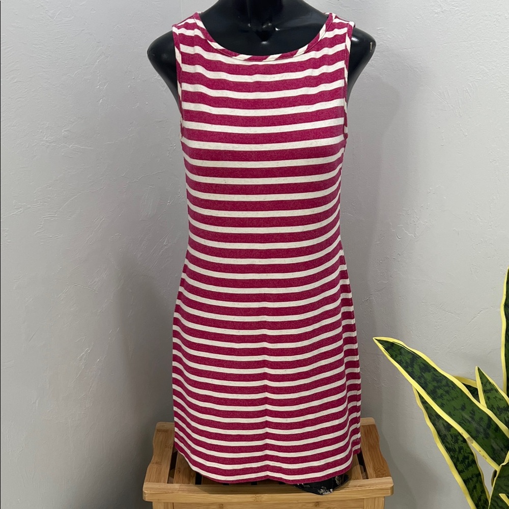 Tart Pink and White Striped Woman’s XS Sleeveless Dress